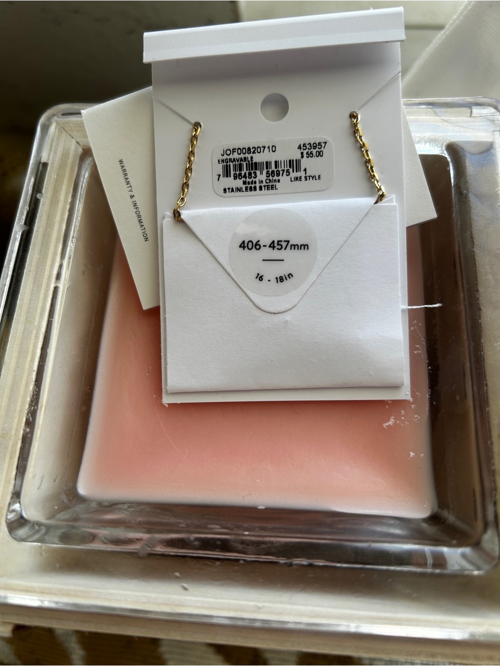 Fossil Gold-tone Engravable Bar Necklace - Picture 5 of 8